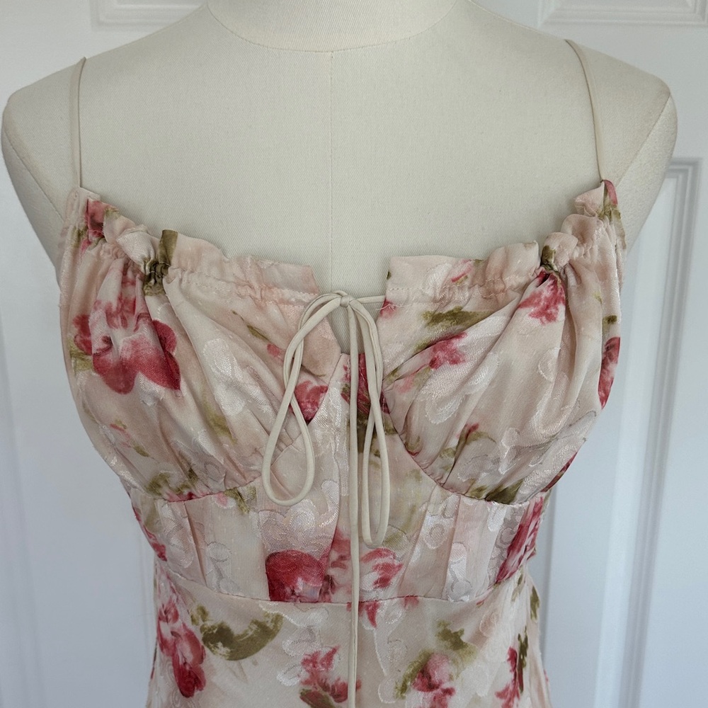 NWT Rare London Floral Lace-up Corset Embroidered Wedding Guest Dress Size 6 - Picture 9 of 17